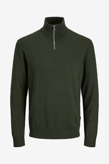 Jack & Jones Junior Pullover jjeEmil Knit Half Zip Jnr Grønn