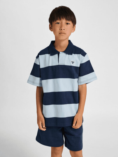 Hummel Hmljr Loose Striped Polo S/S Bee Navy 158/164 Hummel Hmljr Loose Striped Polo S/S Bee Navy 158/164