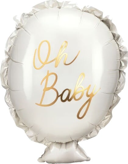Partydeco Folieballong Oh Baby Hvit FB193