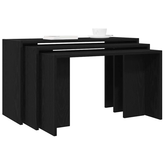 Stablebord 3 stk svart konstruert tre 8721158574138 Stablebord 3 stk svart konstruert tre 8721158574138