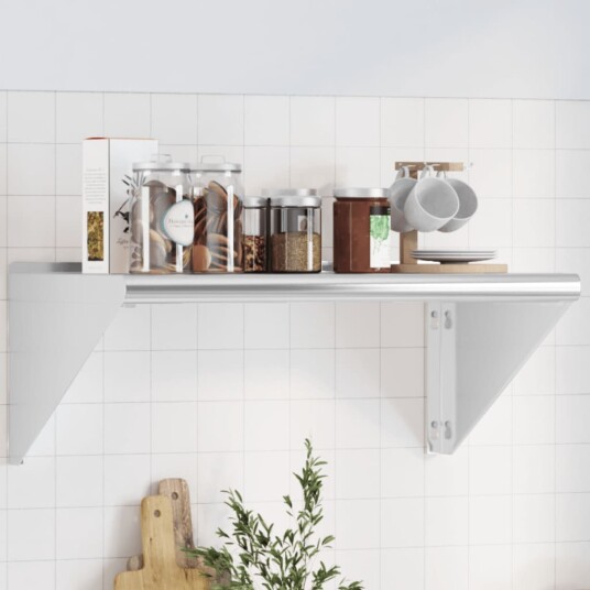 Vegghylle 75x45x31 cm sølv rustfritt stål Vegghylle 75x45x31 cm sølv rustfritt stål