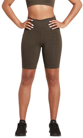 Boody Motivate 8" High-waist Shorts Dark Olive   Str. Xs