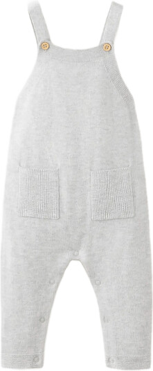 Mango Long Knitted Dungarees With Pockets Grey 6 9M