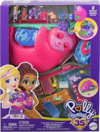 Polly Pocket Sloth Family 2-i-1 Lekeveske for Barn