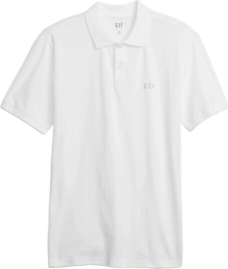 GAP Gap Logo Pique Polo Shirt White M GAP Gap Logo Pique Polo Shirt White M