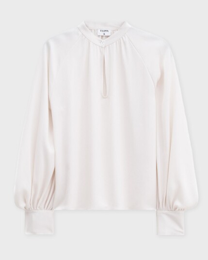 Filippa K Stand Collar Blouse Cream 42