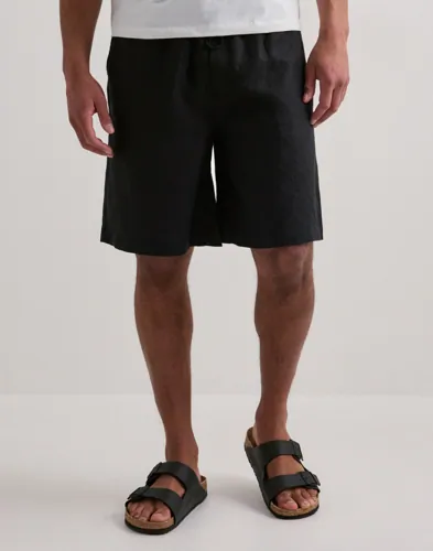 Que Sera Sera Louis Linen Shorts Linshorts Svart