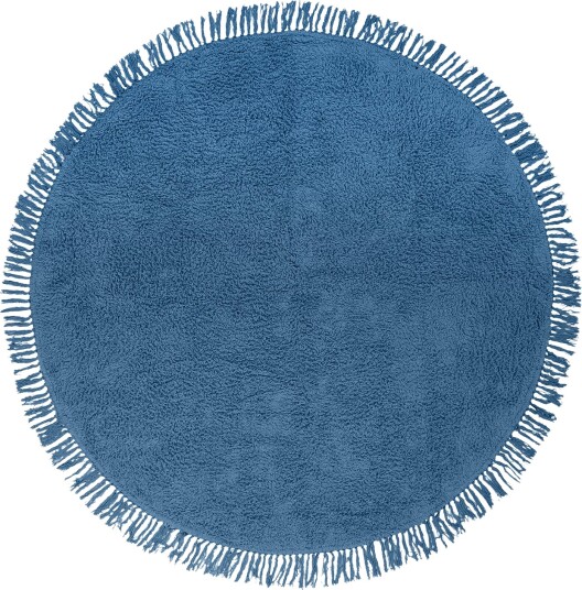 Runde tepper Alba Natural Cotton Shaggy blå Størrelse: Ø 200 cm