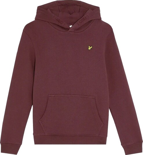Lyle & Scott Brush Back Pullover Hoodie Burgundy 134 140