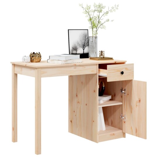 vidaXL Skrivebord 100x50x75 cm heltre furu