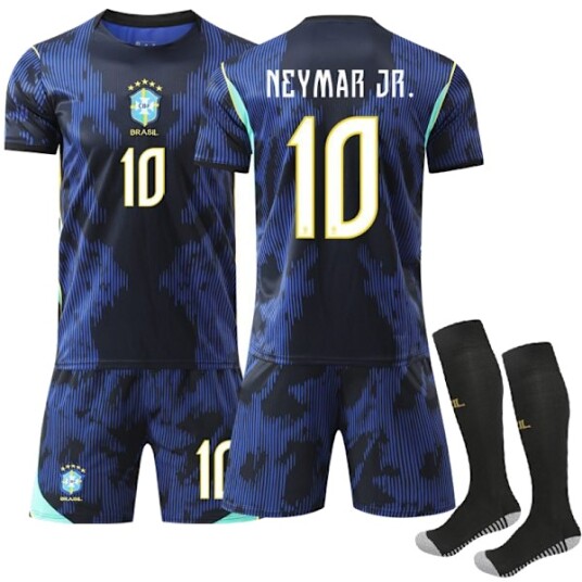 2026 World Cup Brasil Landslag Borte Barn Voksen Fotballtrøye Nr. 10 Neymar Jr