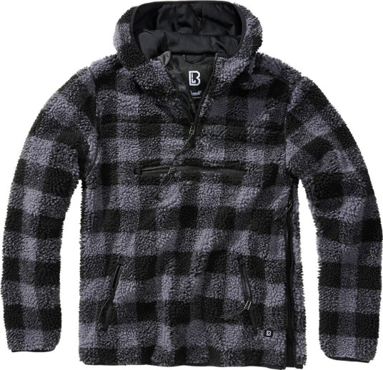 Brandit Teddyfleece Worker Genser M Svart Grå Brandit Teddyfleece Worker Genser M Svart Grå