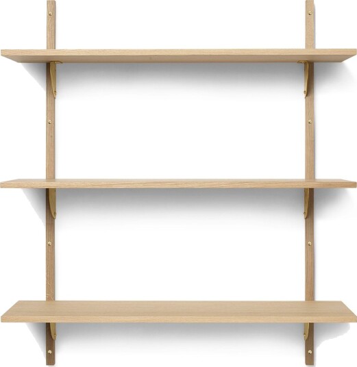 ferm LIVING Sector hylle L/L Eik-messing ferm LIVING Sector hylle L/L Eik-messing