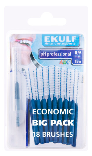 Ekulf PH Professional Mellomromstannbørste 0,9 mm  18 Stk.