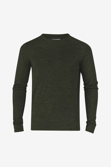 Lindbergh Pullover Merino Knit O neck Grønn