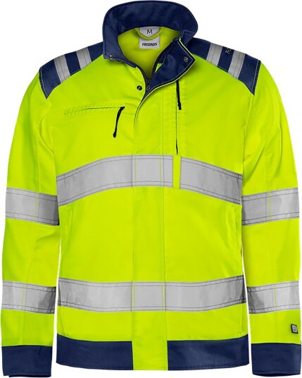 Fristads Varseljakke 4067 GPLU Kl. 2 EN ISO 20471 Økologisk bomull/marineblå XXL