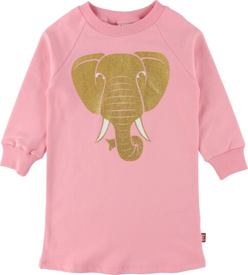 DYR Kjole Furry Pastel Pink m. Elefant DYR 3 år (98) Kjole Rosa