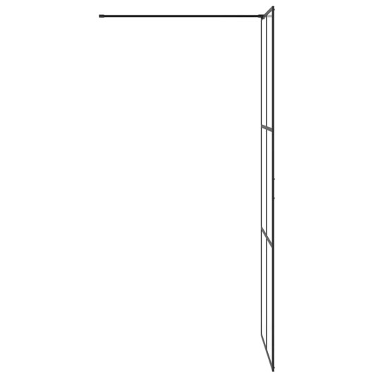 vidaXL Dusjvegg med klart ESG-glass 80x195 cm SVART