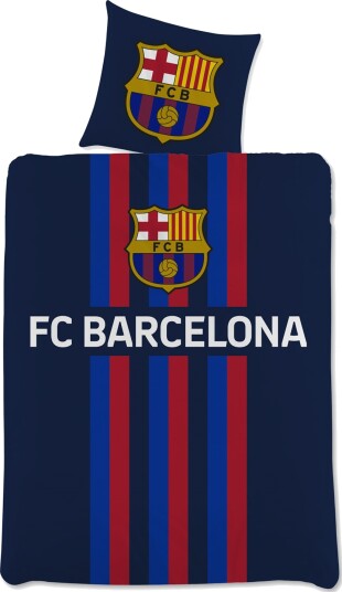 Licens FC Barcelona sengetøy 100% bomull Barnesengetøy 140x200 cm Fotballsengetøy