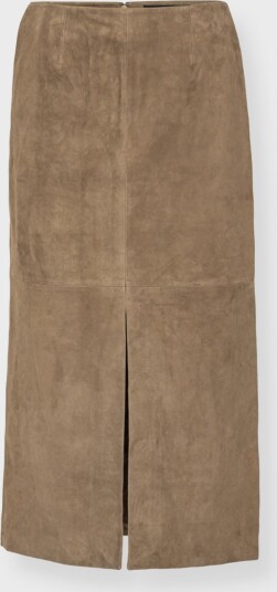 ROTATE Suede Midi Pencil Skirt   Brown   40