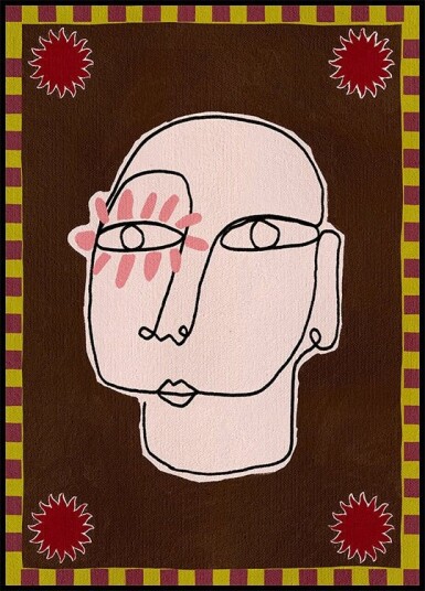 Minimalist Line Drawing Of A Face Poster Plakat / 50x70cm