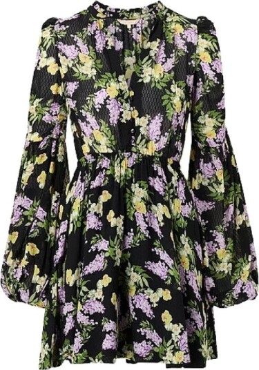 byTimo Kjole Dotted Georgette V neck Dress Svart