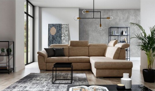 Seksjon Eltap Loreto 260x210x102 cm Dora 21 Beige Høyre