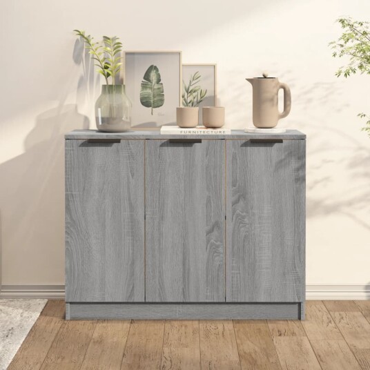 vidaXL Skjenk grå sonoma 90,5x30x70 cm konstruert tre