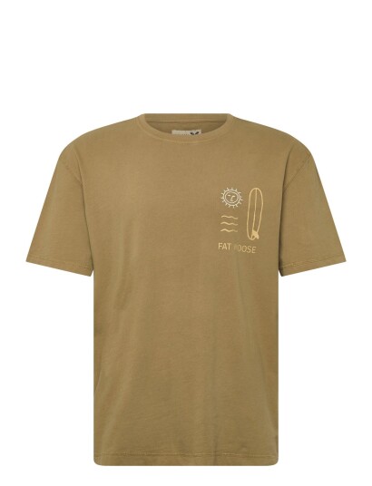 Fat Moose Surf T Shirt Khaki green L Fat Moose Surf T Shirt Khaki green L