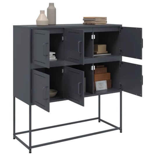 Skjenk antrasitt 100,5x39x107 cm kaldvalset stål 8721102634819