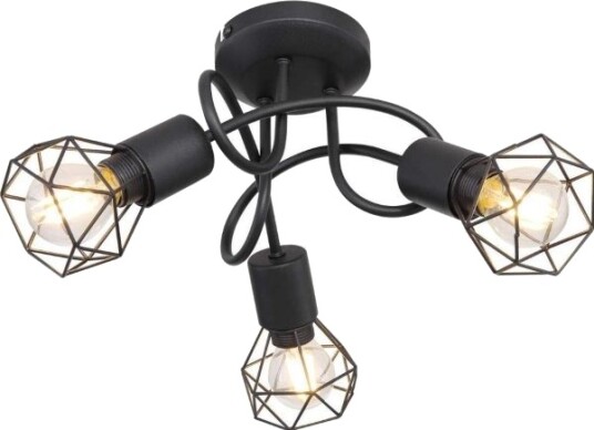 Globo Xara I 54802S 3D Taklampe Industriell I Metall Svarte