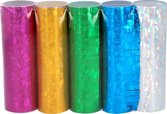 Boland Party Partners Serpentiner Holografisk Mix 5-pakning 42029