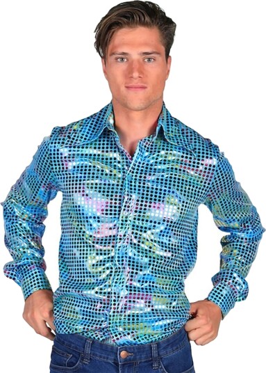Thetru B.v. Disco Skjorte Herre Turkis Fargeskimrende XX-Large 3509-1500-0XXL