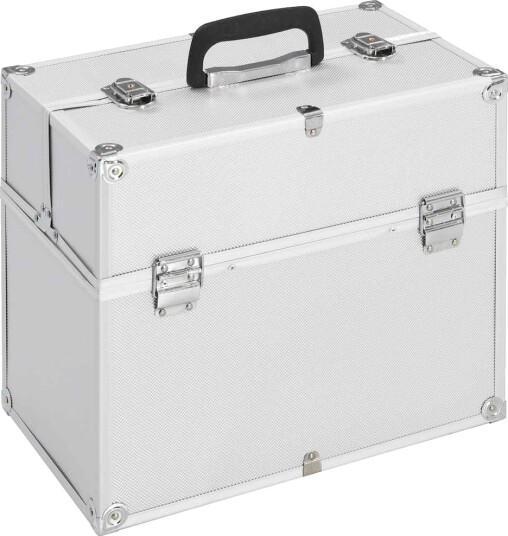 Vidaxl Sminkeveske 37x24x35 Cm Sølv Aluminium Vidaxl Sminkeveske 37x24x35 Cm Sølv Aluminium
