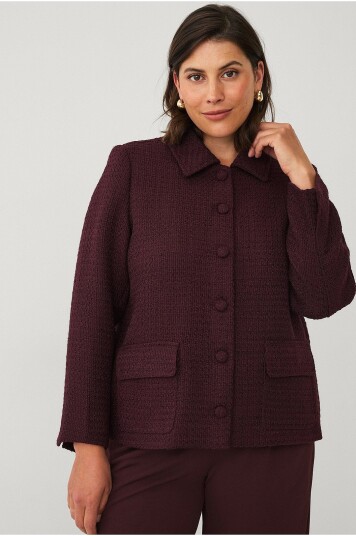 Ellos Plus collection   Kort jakke i tweed   Rød