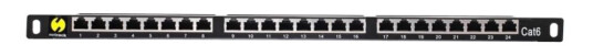 Netrack Patch Panel With Shelf Rackmonterbar Cat 6 Utp Rj-45 X 24 0.5U 19"