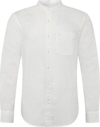American Eagle Int Cf Band Collar Linen Shirt White XL