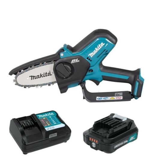 Motorsag for beskjæring av grener Makita UC100DWA01; 12 V; 1x2,0 Ah batteri.; 10 cm sverd