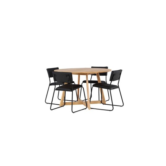 Venture Home Spisegruppe Venture Home Yakidon Ø120 cm med 4 stk Kenth Stoler GR23885