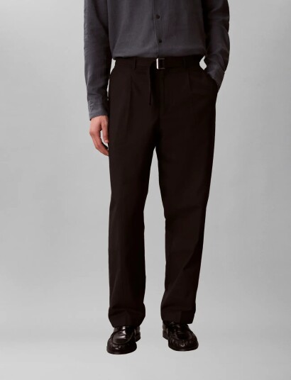 Calvin Klein Straight Lyocell Belted Pltd Tro Black 30
