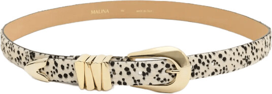 Malina Azelia Buckle Leather Belt Cream 75