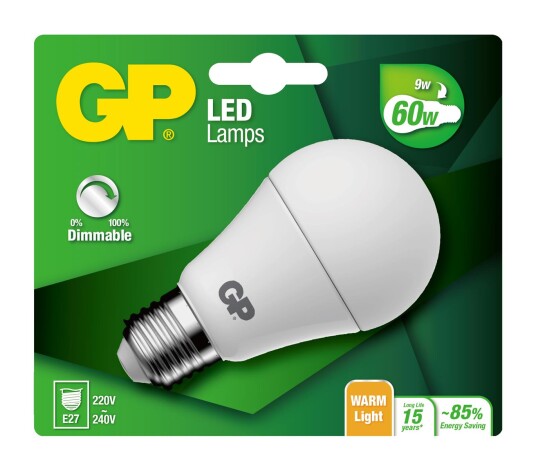 GP - LED Lamp Classic E27 DIM 9W 60W 806lm