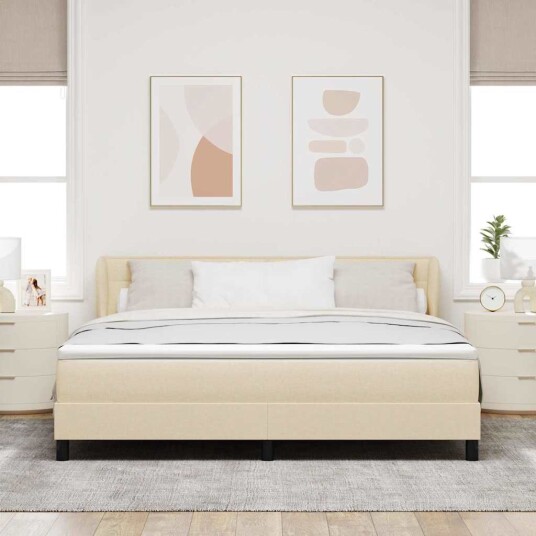 Rammemadrass med madrass Krem 180x200 cm Stoff