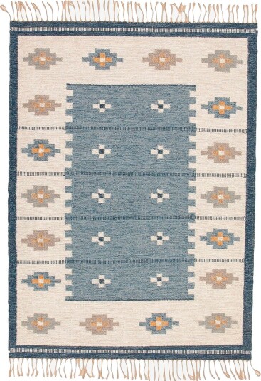 Bargi   Ullteppe Röllakan 170x230 cm   Blå
