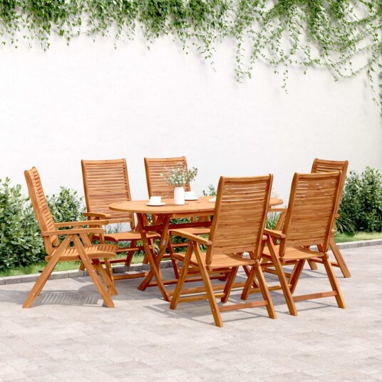 Lenestoler for hage 6 stk svart heltre akasie 3214478