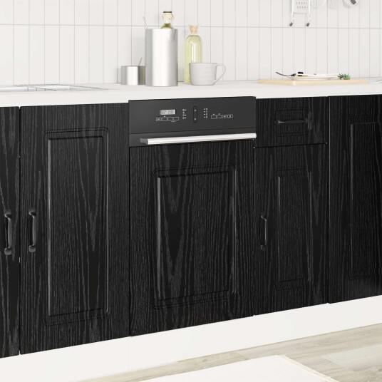 vidaXL Oppvaskmaskin-panel Kalmar Svart Eik 45 x 1,5 x 57 cm