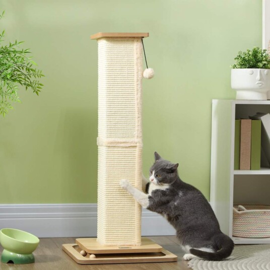 Northio 3 I 1 Skrapestolpe 87Cm Skrapestolpe Sisal Katt Skrapestolpe Med Lekeball Skrapestolpe For Katter Katte Skrapemøbler Innend