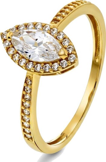 Pan Jewelry Ring i 585 gult gull med zirkonia