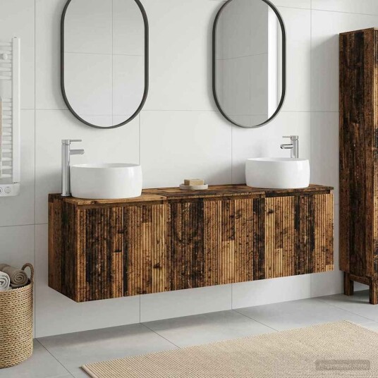 vidaXL Baderomsskapsett 3 stk. Gammelt tre 49,5 x 44,5 x 66 cm vidaXL Baderomsskapsett 3 stk. Gammelt tre 49,5 x 44,5 x 66 cm