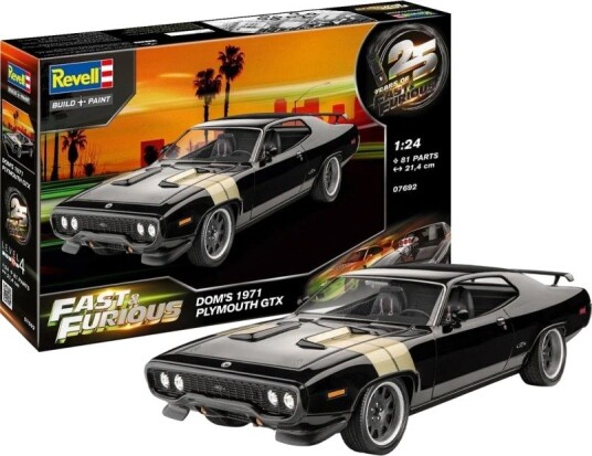 Revell 1:24 Dominics 1971 Plymouth GTX Byggesett fra Fast & Furious